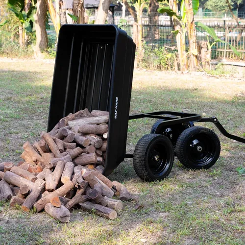 Vista 4 de BILT HARD Carretilla de jardín de polietileno resistente 1200 libras con ruedas sin riesgo de pinchazos, liberación rápida, mango convertible 2