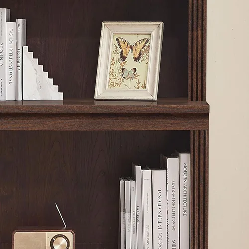 Vista 7 de JAHRSTIM Halston Multi-Depth Bookcase, Adjustable Storage Open Display Shelving Unit for Home and Office Space, 31.5”L x 15.75”W x 72.8”H, Dark