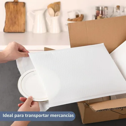 Vista 7 de zmybcpack Sobres de burbujas de polietileno blanco de 8.5 x 12 pulgadas