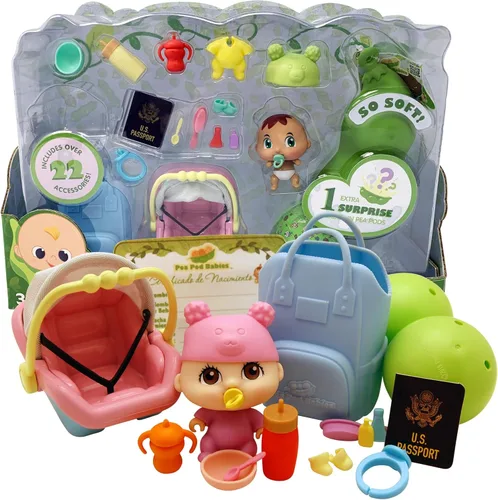 Vista 8 de Nature Bound Pea Pod Babies Bundle (juego de 4) – Juguetes coleccionables sorpresa misteriosos con mini bebé, ropa y accesorios – Muñeca pequeña