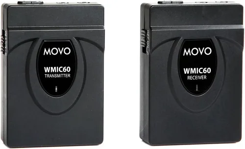 Vista 3 de Movo Sistema de micrófono inalámbrico de solapa, rango de 164 pies, incluye micrófono de mano, micrófono de lav, 2 auriculares, monitoreo de audio
