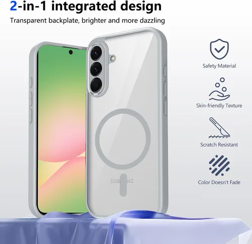 Vista 306 de Funda magnética transparente compatible con Xiaomi 17T, color negro 2 en 1 PC + TPU cubierta de teléfono a prueba de golpes, carcasa protectora
