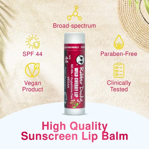 Vista 3 de Rubber Ducky - Bálsamo labial SPF 44 - Protector solar hidratante de vitamina E para labios - Protección UV de amplio espectro para todas