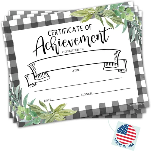 Vista 10 de Certificado de Premios de Logro -25 Certificados de Premio a Granel para Estudiantes y Empleados del Mes, Papel Certificado Vintage, Excelencia