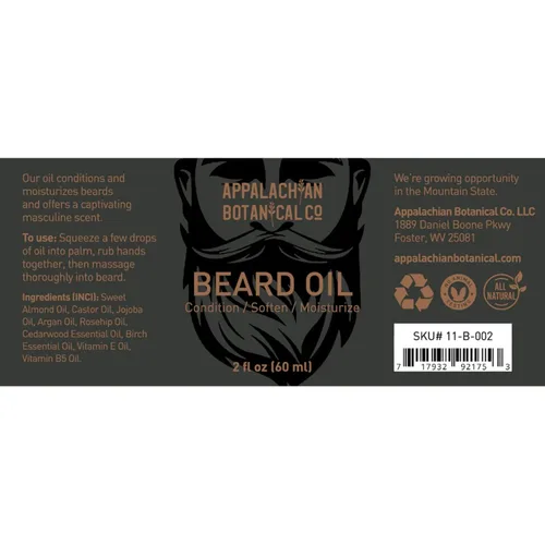 Vista 2 de Appalachian Botanical Co Aceite para barba para hombres (bronce), 2 onzas líquidas, domina las barbas Wiry, aceite natural para barba