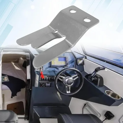 Vista 4 de Soporte de clip para micrófono de radio CB/Ham VHF de acero inoxidable para Marine Jet Yacht RV, compatible con Yaesu MH-48 FT8900 FT7800 FT7900