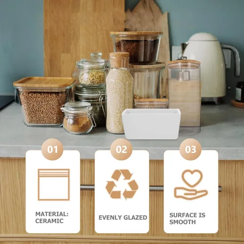 Vista 3 de Operitacx 2 unids cerámica azucarero tapa hermética barra de café caramelo frasco microondas lavavajillas