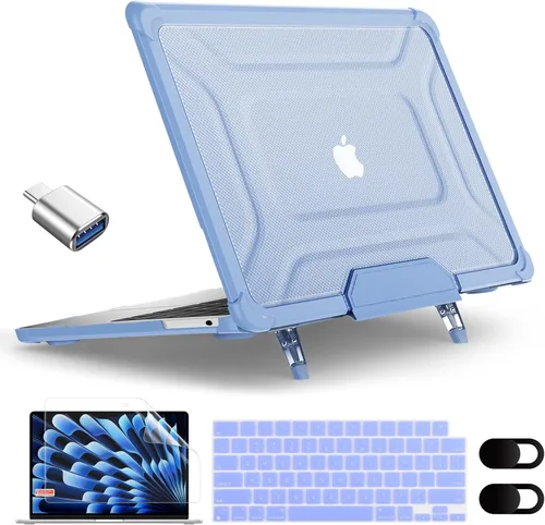 Vista 16 de Funda MEEgoodo para MacBook Air de 15 pulgadas 2025 2024 2023, Funda Compatible con Modelo (A3241/A3114/A2941) con Chip M4/M3/M2, Carcasa Rígida