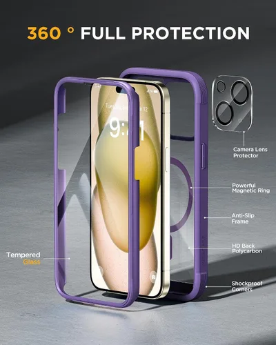 Vista 346 de Miracase - Funda para iPhone SE de 3ª/2ª generación 2022 2020 de cuerpo completo con protector de pantalla de vidrio integrado, resistente Negro