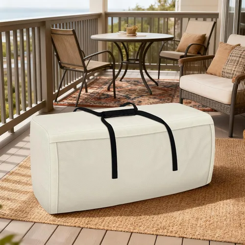 Vista 7 de Porch Shield Bolsa de Almacenamiento de Cojines para Exteriores de 48 Pulgadas Impermeable Bolsas de Almacenamiento para Exteriores para Muebles