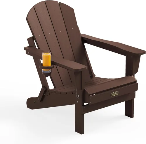 Vista 81 de SERWALL Silla Adirondack plegable resistente a la intemperie, sillas de patio al aire libre, sillas Adirondack pintadas, juego de 2, color azul Aruba
