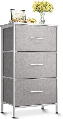 Vista 10 de AODK Cómoda para Dormitorio, Mesita de Noche, Cajonera Pequeña, Mesa de Centro para Sala de Estar, Cómoda de Armario con 3 Cajones Organizador