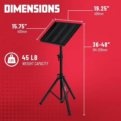 Vista 6 de Gator Frameworks Soporte de engranajes multimedia ajustable de lujo resistente con soportes de montaje Vesa de 100 x 100 Ideal para portátiles