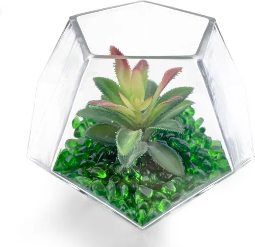 Vista 7 de CYS EXCEL Grava para tanque de peces de acuario (1 libra), relleno de jarrón de vidrio verde para fuente, planta suculenta, piedra decorativa