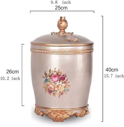 Vista 2 de Botes de basura de 3.1 galones de capacidad, multifunción con CoverLiving Room Baño, para el hogar, (color verde esmeralda) cesta