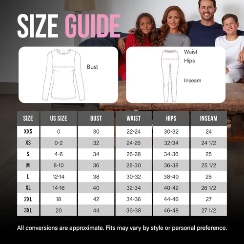 Vista 5 de Thermajane Long Johns Thermal Underwear for Women Fleece Lined Base Layer Pajama Set Cold Weather