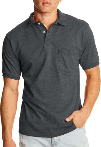 Vista 2 de Hanes Polo EcoSmart de manga corta para hombre, paquete de 2