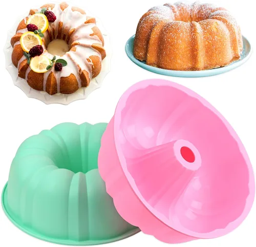 Vista 8 de HUAKENER 2 moldes para pasteles Charlotte, molde redondo de 8 pulgadas, moldes de silicona antiadherentes para pastel de queso, pastel de chocolate