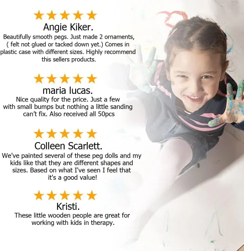 Vista 8 de Abnaok Paquete de 50 muñecas de madera sin terminar, personas de clavijas, cuerpos de muñeca, figuras de madera, muñeca decorativa para niños
