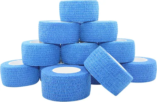 Vista 9 de Vet Wrap Cinta médica para vendaje de la piel, cinta veterinaria, 1 pulgada x 12 paquetes de tela de vendaje cohesivo, vendaje autoadherente