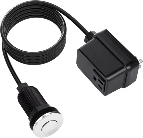 Vista 8 de CLEESINK Interruptor de eliminación de basura, kit de encendido y apagado inalámbrico para triturador de residuos de alimentos, oro pulido, botón