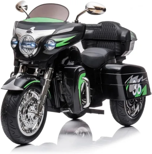 Motocicleta eléctrica de 12 V para niños de 3 a 8 años, motocicleta de 2 asientos con 3 ruedas, Bluetooth, USB, luz LED y caja de almacenamiento