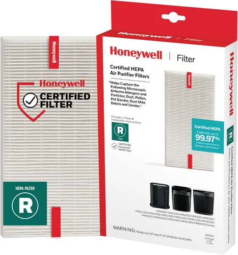 Honeywell Filtro purificador de aire HEPA R, paquete de 1 para HPA 100/200/300, series 3000 y 5000 – Filtro de aire de repuesto para alérgenos