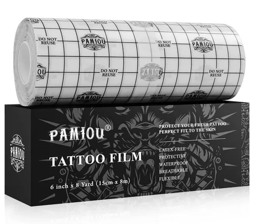 Vista 10 de Pamiou Tatoo Aftercare Parche Cobertor de Tatuaje Segunda Piel - 6 Pulgadas x 2 Yardas Envoltura para Tatuaje, Transpirable, Impermeable