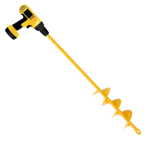 Broca de Barrena de Jardín para Plantar – 2"(D) x14.5"(L) – Barrena de Taladro Excavadora de Hoyos para Bulbos de Jardinería, Flores y Plantas de