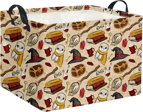 Vista 16 de HIYAGON - Cesta de Animales del Bosque Rectangular, Cesta de Almacenamiento para Bebé, Caja Organizadora de Almacenamiento, Caja de Decoración