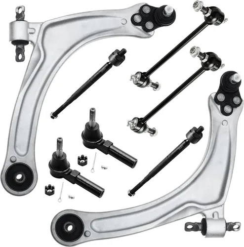 Vista 64 de Detroit Axle - Kit de ocho piezas - brazos de control de suspensión inferior delantero y trasero con juntas de bolas, extremos de barras