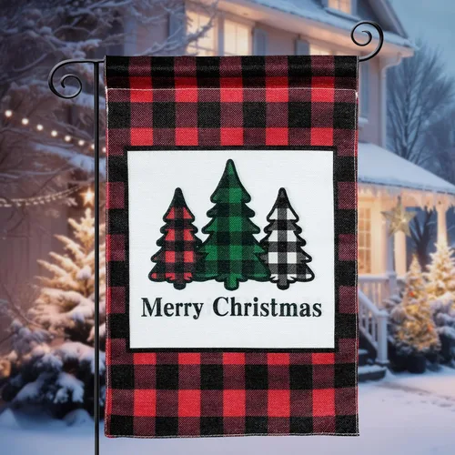 KatchOn Merry Christmas Garden Flag - 12x18 Inch, Double Sided | Yard Decorations for Outside | House Banner