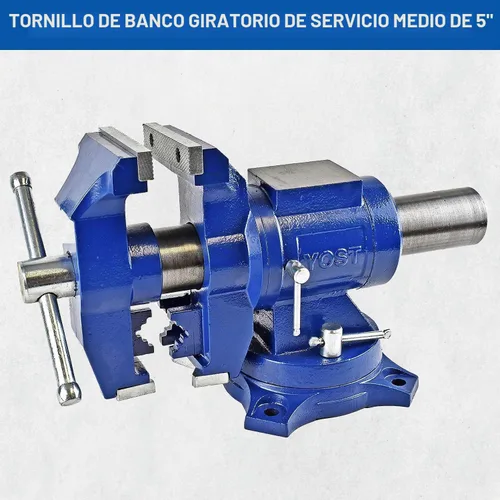 Vista 2 de Yost Vises 750-E - Sistema de tornillo de banco y tornillo de banco multiusos 2 en 1 Agarre seguro con base giratoria Fabricado con una