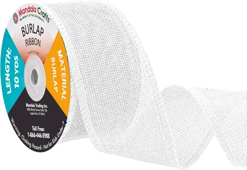 Vista 79 de Mandala Crafts Cinta de arpillera rosa con alambre de 1 pulgada de ancho para manualidades, rollo de 10 yardas de cinta rústica de arpillera