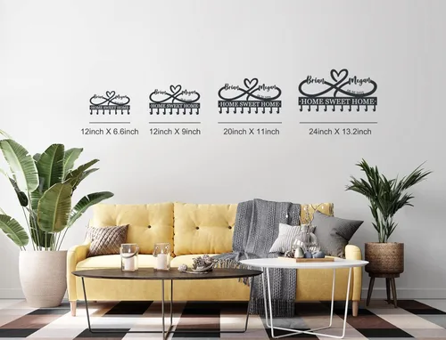 Vista 6 de Personalized Key Holder for Wall, Metal Infinity Heart Key Hooks, Key Hooks for Wall, Coat Rack, Custom Name Key Rack, Key Holder Wall Hanging
