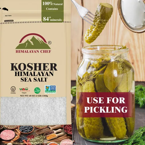 Vista 7 de Himalayan Chef Sal marina kosher, sal kosher de grano grueso, no yodada, totalmente natural, sin aditivos, 48 onzas cada bolsa, paquete de 2