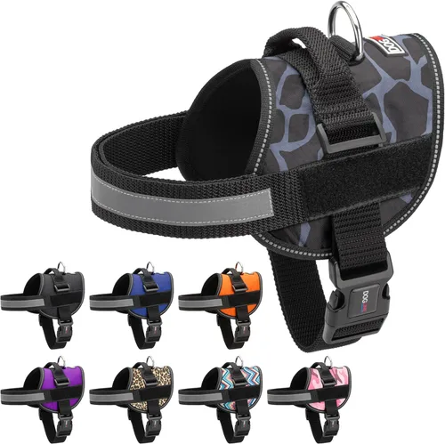 Vista 27 de Dogline Arnés para perro, chaleco reflectante ajustable sin tirones con asa para caminar, entrenar, transpirable, arnés sin estrangulamiento