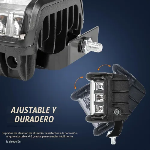 Vista 6 de AUTOXBERT 2 piezas de luces laterales de cápsulas, luces LED estroboscópicas de cubo de 4 pulgadas de doble cara para todo terreno con destello