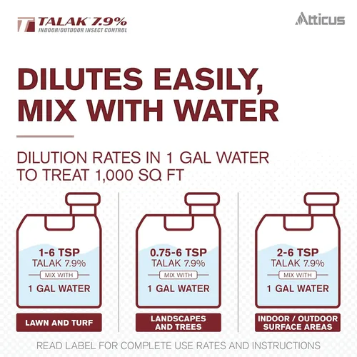 Vista 9 de Atticus Talak 7.9% Control de insectos para interiores y exteriores, concentrado de bifentrina (32 onzas)