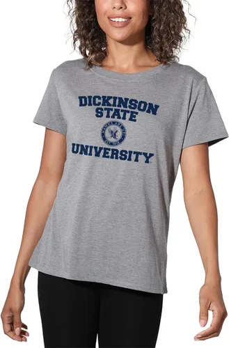 Vista 19 de Colección oficial de camisetas sueltas con logotipo de círculo envejecido universitario para mujer, jaspeado atlético