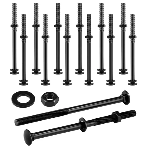 Vista 23 de Zonon Juego de 12 pernos de carro de 1/2 x 4 pulgadas, negro galvanizado, incluye arandelas resistentes a la corrosión y tuercas para accesorios