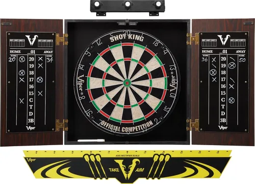 Vista 11 de Viper de GLD Products conjunto de gabinete del estadio y tablero de sisal/cerda Shot King de dardos listo para jugar