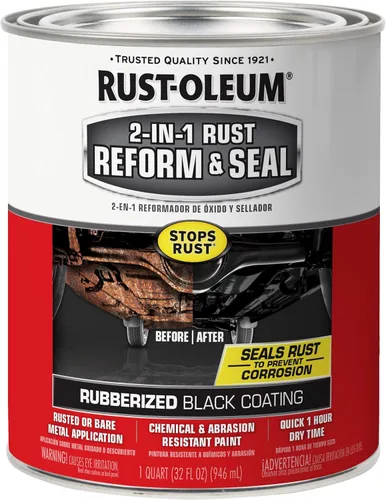 Vista 11 de Rust-Oleum 344713 Aerosol automotriz 2 en 1 para reforma y sellado de óxido, 12 onzas, negro plano