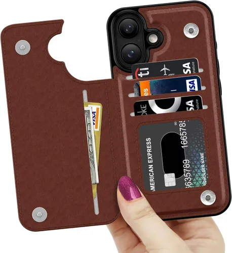 Vista 776 de LETO para iPhone 15 Pro Funda tipo cartera - Tapa tipo folio con patada - Diseños de moda - Tarjetero - Funda protectora para mujeres y niñas - 6.1