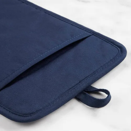 Vista 4 de KitchenAid Juego de 2 soportes para ollas de silicona suave acanalados, color azul tinta, 7 x 9 pulgadas