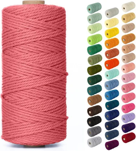 Vista 67 de Nook Theory Hilo de macramé de 3mm 109 yardas - Cuerda de macramé suave de 4mm, 5mm perfecta para nudos - Suministros de macramé para colgadores