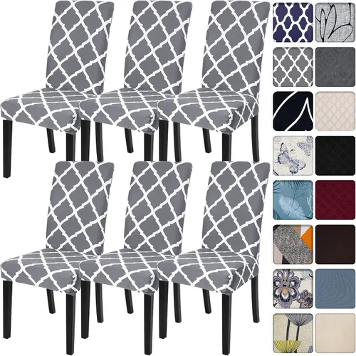 Vista 70 de SearchI Juego de 2 fundas elásticas para sillas Parsons de comedor, fundas elásticas con estampado de elastano, extraíbles, lavables, fundas