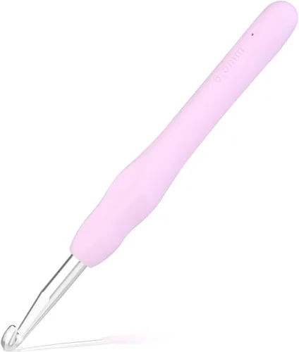 Vista 18 de Gancho de ganchillo de 5,5 mm, mango ergonómico para manos artríticas, agujas de tejer extra largas para principiantes y lana para crochet (5,5 mm)