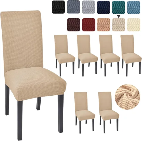 Vista 30 de Juego de 4 fundas para sillas de comedor y cocina, fundas para sillas de comedor, color negro