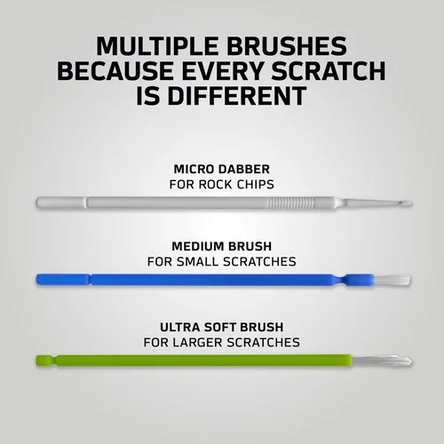 Vista 3 de ScratchesHappen Kit de pintura de retoque Exact-Match – Boulder Gray Pearl (KBY) para Nissan – Essential (pintura + capa transparente)